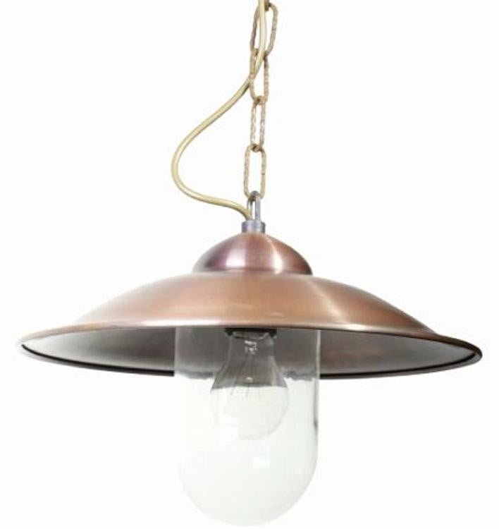 KS Verlichting Landelijke hanglamp Vienna aan ketting - Koper/Brons met transparant glas