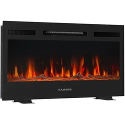 KAMINIO Elektrokamin MARLON - Elektrischer 3-in-1 Kamin mit Heizung, 3D-Flammeneffekt, 12 Flammenfarben, Fernbedienung - 30 Zoll