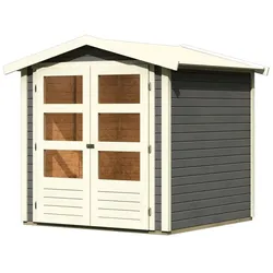 Karibu Gartenhaus Amberg 2 - 19 mm-186 x 186 cm-terragrau