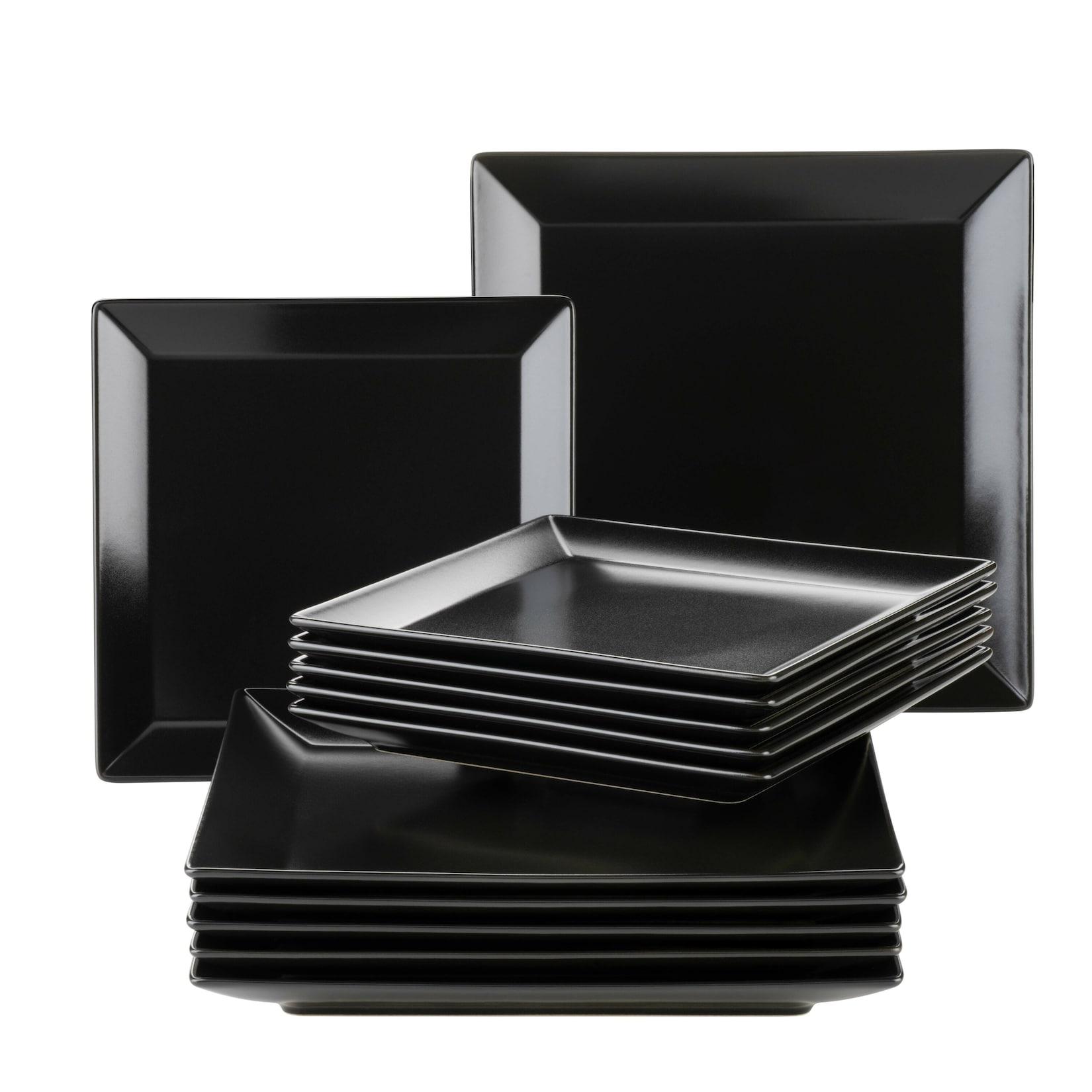 Mäser Teller-Set, Porzellan Manhattan City Schwarz