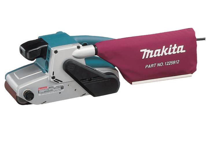 Bandschleifer MAKITA 9404J, 100 mm , blau, B:14,3cm H:15,7cm L:33,4cm, Schleifmaschinen, Bandschleifer