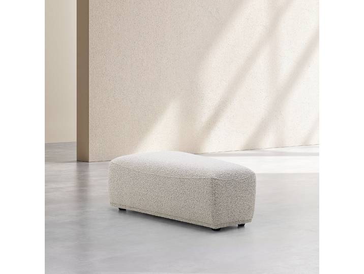 HABITAT - Repose-pieds trapèze en tissu bouclette - Gris perle - Rudolf