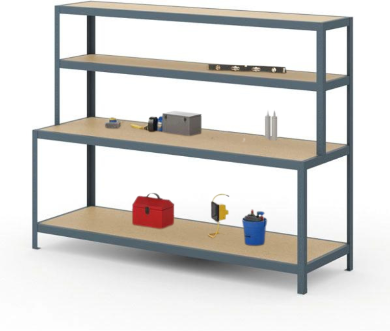 B2B Partner Packtisch, Ablageplatten, Länge 2200 mm