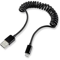 Renkforce USB-Kabel USB 2.0 USB-A Stecker, Apple Lightning Stecker 0.95 m Schwarz Spiralkabel RF4087422