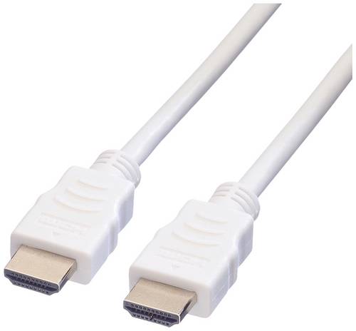 Value HDMI Anschlusskabel HDMI-A Stecker 7.50 m Weiß 11.99.5706 Geschirmt HDMI-Kabel