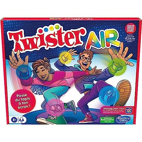 Hasbro Gaming Twister Air AR-spel met app voor actieve partyspellen, leeftijd 8+ (Franse versie)