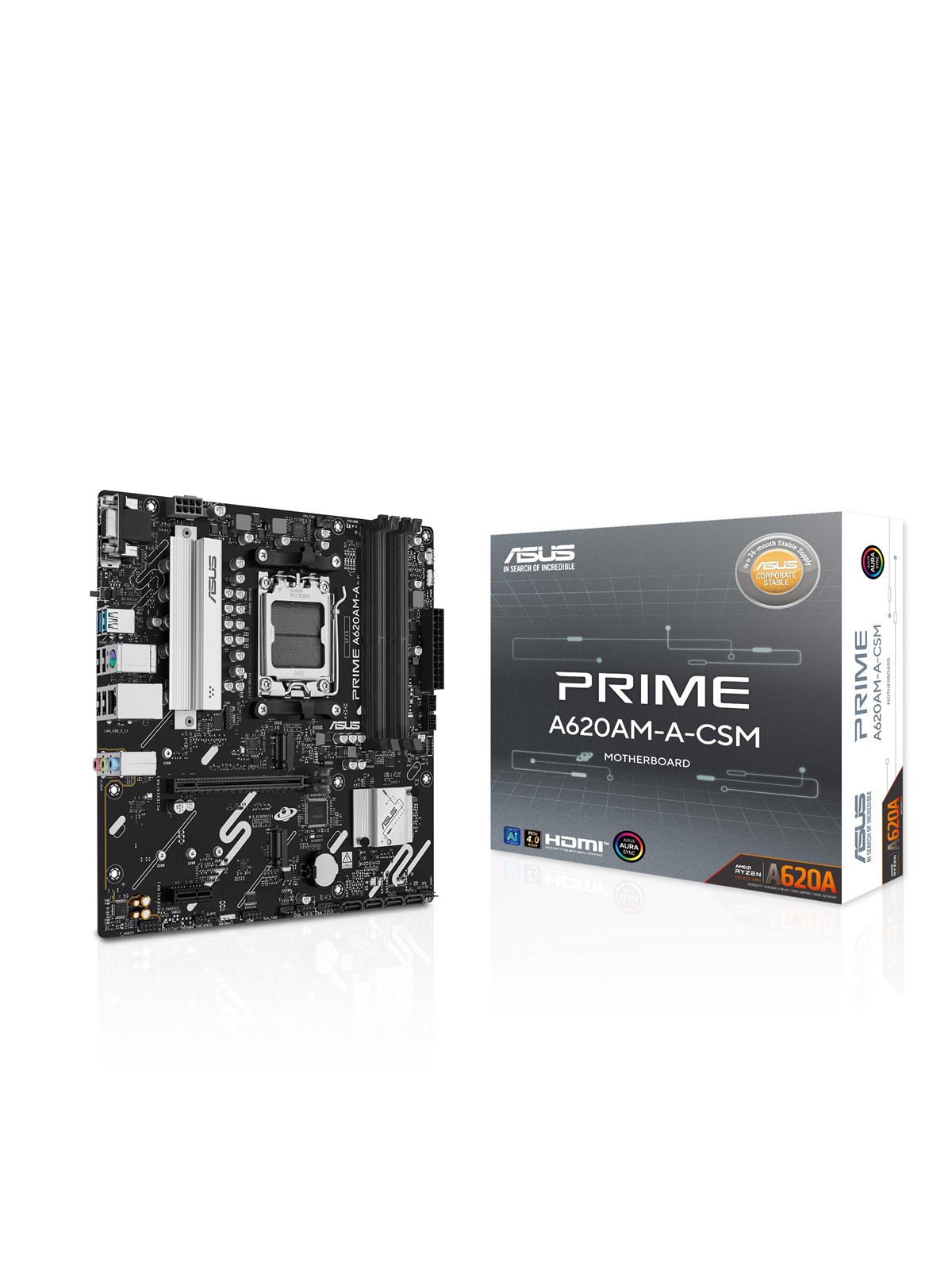 ASUS PRIME A620AM-A-CSM Mainboard - AMD A620A - AMD AM5 - DDR5 RAM - Micro-ATX