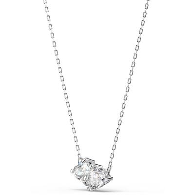 Kette mit Anhänger SWAROVSKI "Mesmera Attract", silber (metallfarben, kristallweiß), Halsketten, Damen, Metall, L: 43, mit Swarovski Kristall