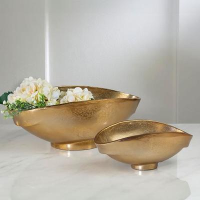 Tripar International Inc/Ds Oval Decorative Bowls Gold Set of Two, Set of Two, Gold