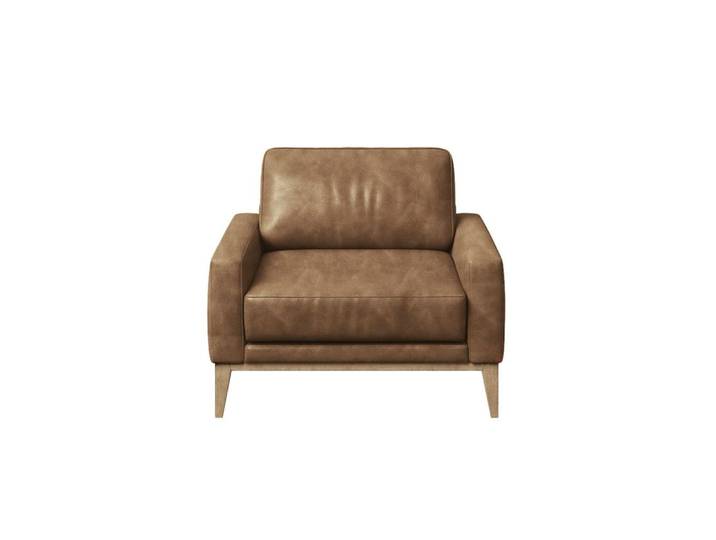 Fauteuil en cuir naturel caramell