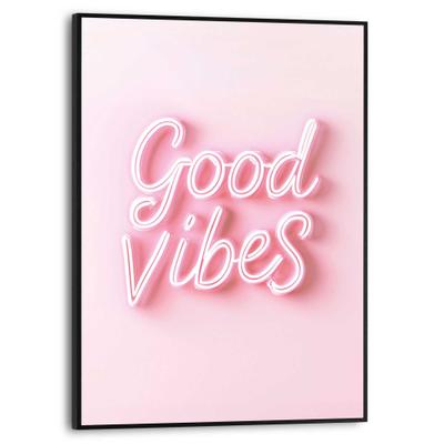 Poster REINDERS "Good Vibes", rosa (farbe bild(er): rosa), B:30cm H:40cm T:1,6cm, Bilder, Poster, Teenager Zimmer - Rosa - MDF - Sprüche - 30x40 cm