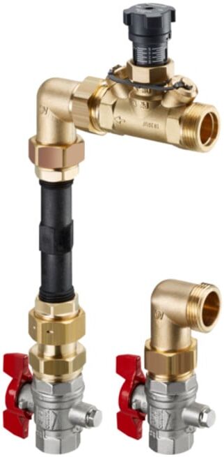 OV Kit de raccordement pour compteur de chaleur avec STRV Hycocon V pour distributeur, angle ; Oventrop (1404580)