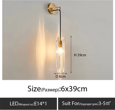 Inspire Curations Nordic Crystal Copper Wall Sconce d Style Crystal 6 10w warm White (2700 3500k)