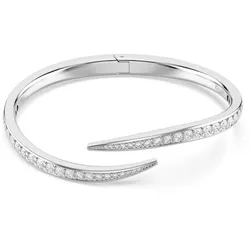 Swarovski Vienna Armreif, Rundschliff, Schwan, Weiß, Rhodiniert, Größe M