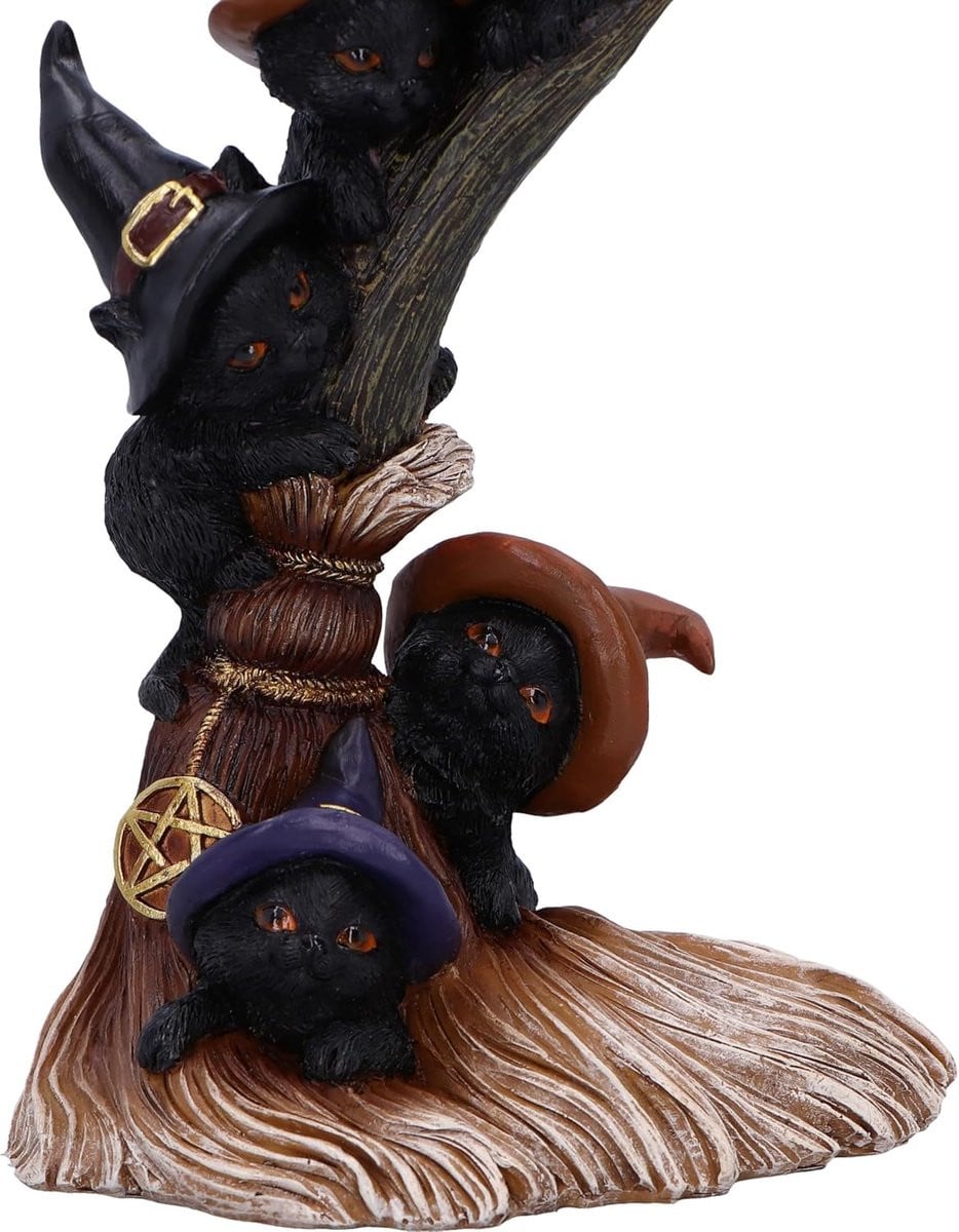 Handgeschilderd Gothic Kat Beeldje voor Decoratie - Meerkleurig