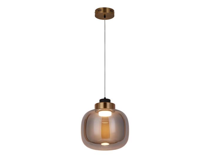 Butlers Pendelleuchte Exemplar, Goldfarben, Glas, Metall, LED integrated, 20x150x20 cm, Lampen & Leuchten, Innenbeleuchtung, Hängeleuchten, Pendelleuchten