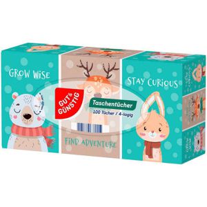 Gut&Günstig Taschentücher Box, Zellstoff, 4-lagig, extra weich & nießfest, 100 Tücher