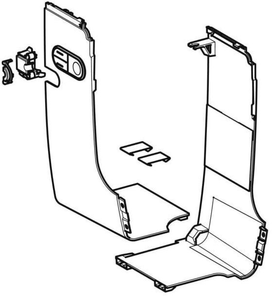 Designabdeckung seitl. f. externen WA 243251111 zu Geberit AquaClean Mera weiß-alpin