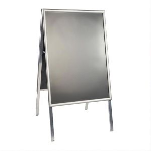 Böttcher-AG Kundenstopper SOLID-STOP, DIN A1, 25 mm Profil, Metallrückwand, silber
