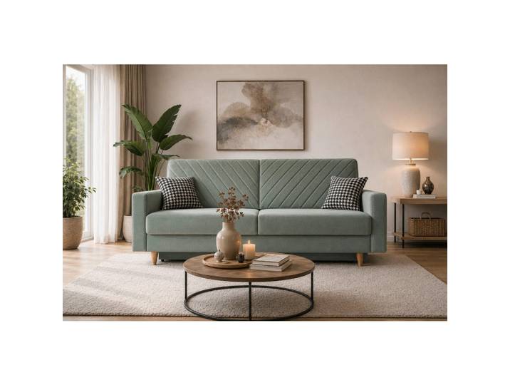 Mid.you Schlafsofa Osaka, Mintgrün, Holz, Kunststoff, 3-Sitzer, Füllung: Komfortschaum,Komfortschaum, 230x96x97 cm, Stoffauswahl, Rücken echt, Kinderzimmer & Jugendzimmer, Jugendmöbel, Jugendsofas