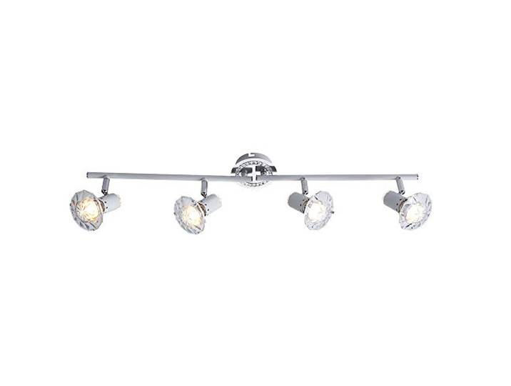 LED Decken Lampe Metall Leuchte Chrom Weiß Kristalle Spot Beweglich Beleuchtung