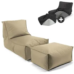 OUTDOOR SITZSACK mit Hocker und Hülle Der Sundowner