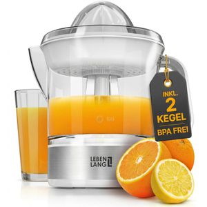 LEBENLANG Zitronenpresse LB389W, elektrisch, 40 Watt, 19 x 20 cm, weiß, 700ml