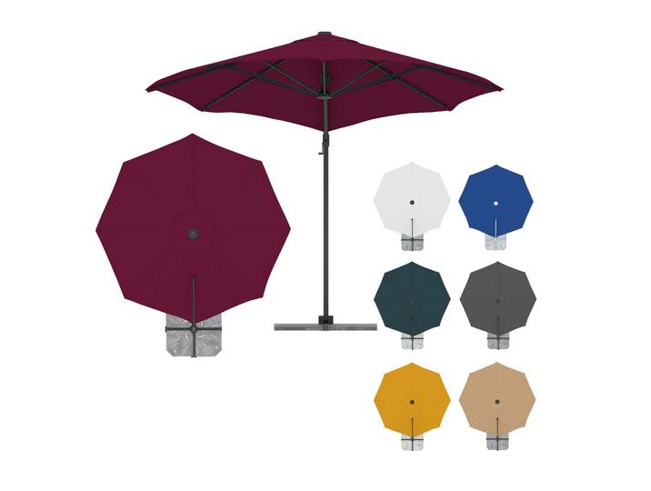Ampelschirm 3,5m, Stofffarbe bordeaux / Gestell anthrazit -