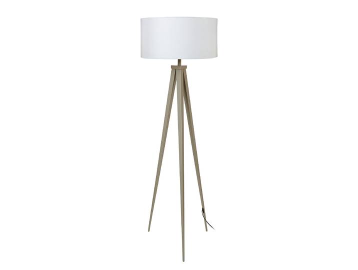 Lampadaire Meren 50 x 152 x 50cm Blanc/Gris/Blanc/Gris Tissu mélangé E27