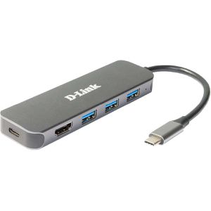 D-Link Dockingstation 5-in-1, DUB-2333, 30 Watt, HDMI, USB-C 3.0