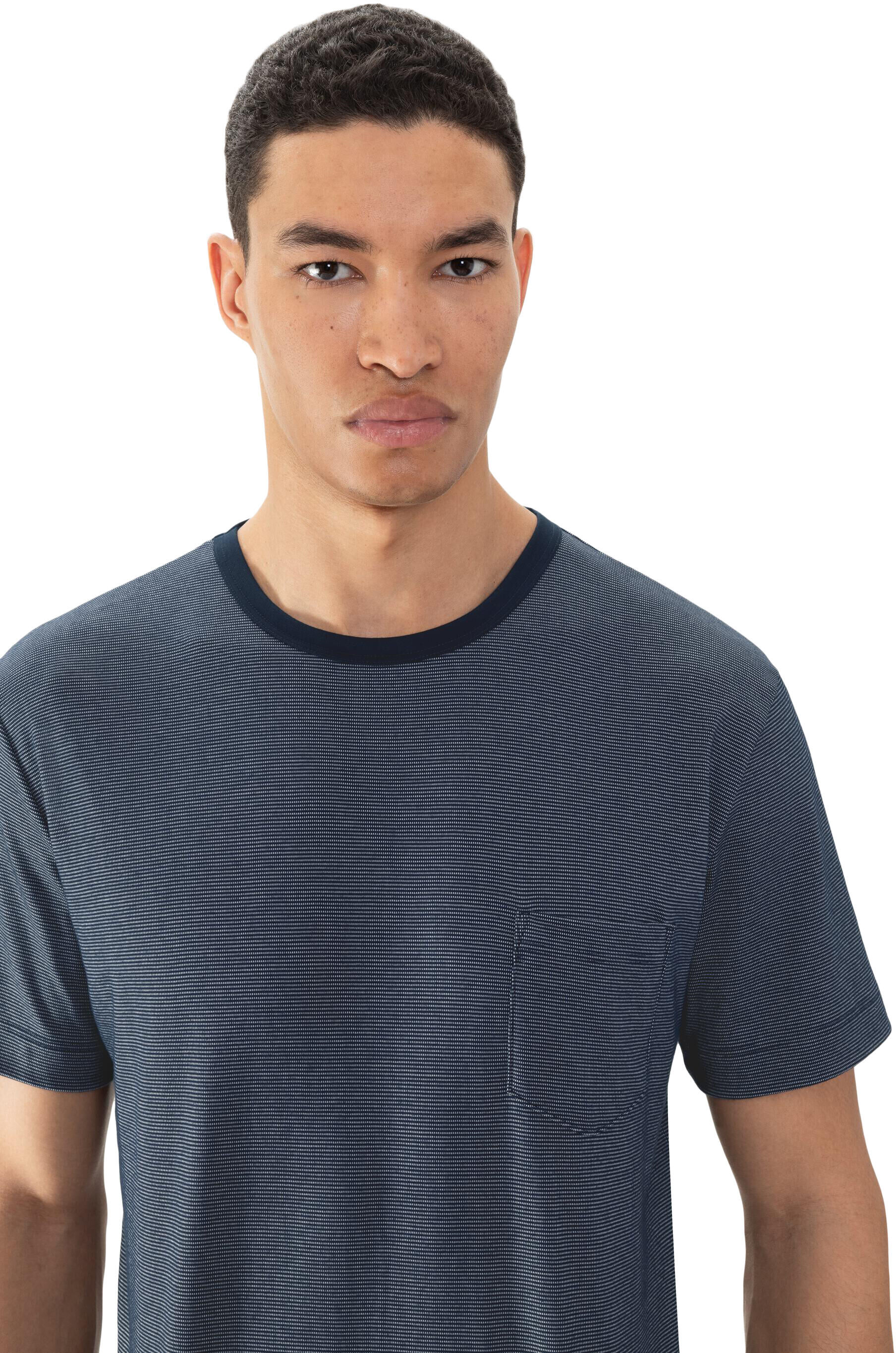 Shorty MEY "BENNISON", Herren, Gr. 54, blau (yacht blau), Obermaterial: 78% Baumwolle, 22% Polyester, bequem kurz, Rundhals, Homewear-Sets Shorty, Legere Passform, Oberteil geringelt, Komfortbund yacht blau 54