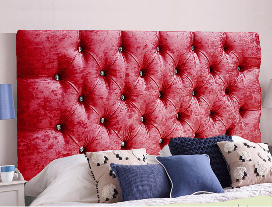 Rosdorf Park Esters Upholstered Headboard Velvet/Red Single (3')