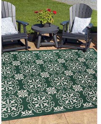 World Rug Gallery Transitional Geometric Textured Flat Weave Indoor/Outdoor Area Rug