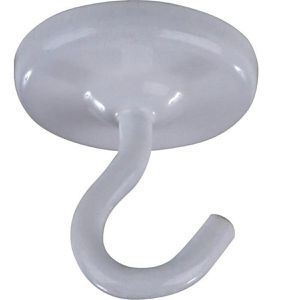 Böttcher-AG Hakenmagnet Neodym, extra stark, Ø 25mm, Haftkraft 15kg, weiß