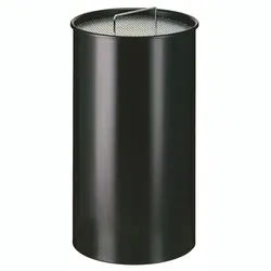 Standascher Sand-Aschenbecher Schwarz 50 L mit Sieb und Metallinneneimer