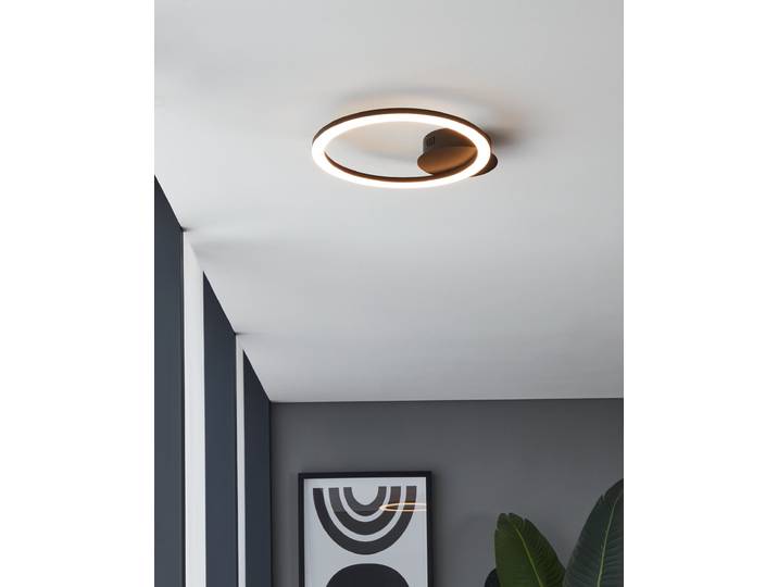 Eglo LED Smart Deckenleuchte Parrapos-Z Schwarz 12W 1400lm CCT 2700K-6500K Dimmbar App Google Alexa Bluetooth ZigBee