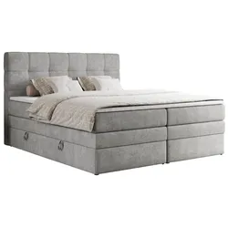 BOXSPRINGBETT ERNI KING 140/200 Hellgrau Struktur - H4