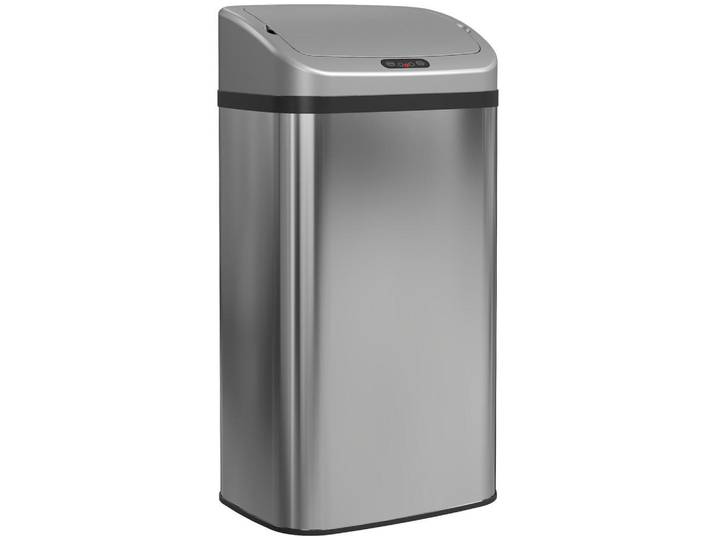 ComfortXL Mülleimer De-08899 48 L, automatische Schließfunktion Silberton, Silberfarben, Kunststoff, 25x69x33 cm, Haushalt & Reinigung, Reinigung, Mülleimer & Abfallsammler