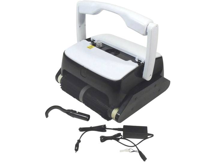 Poolroboter UBBINK RobotClean Accu XL Pro , schwarz-weiß (schwarz, weiß), B:47cm H:25cm L:47cm, Kunststoff, Poolbodensauger, Poolroboter, akkubetrieben, für Reinigung von Boden, Wand und Wasserstandslinie