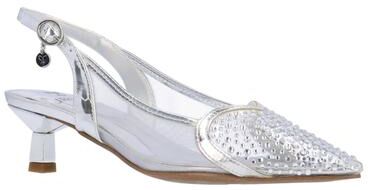 Women's Gwyn Slingback Pump by J. Renee in Silver Clear (Size 7 M)