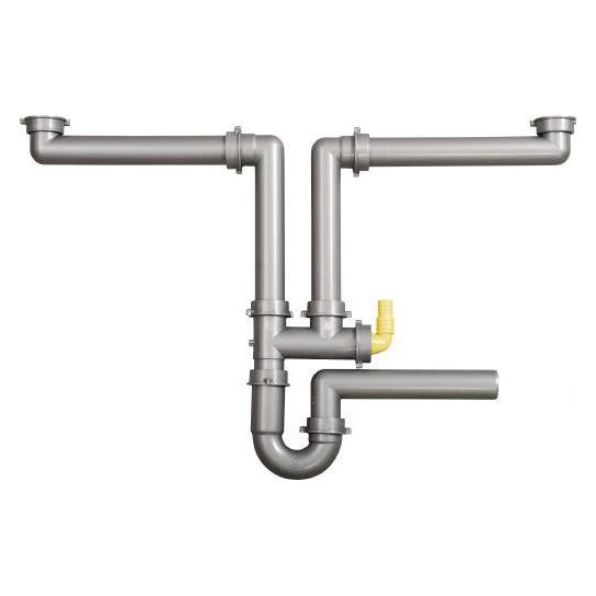 Franke Brückenset mit 1 1/2" Siphon zur Verbindung von 2 Kammern (54833626)