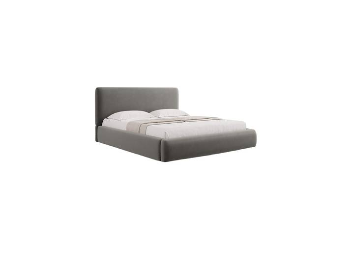Design Polsterbett „Colonel“, Samt Hellgrau chosen by Bloomingloft