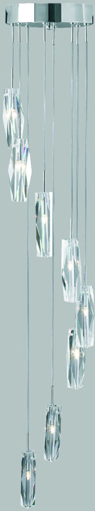 Etta Avenue Neil 8 - Light Chrome Cluster Pendant Chrome 125cm H X 24cm W X 24cm D