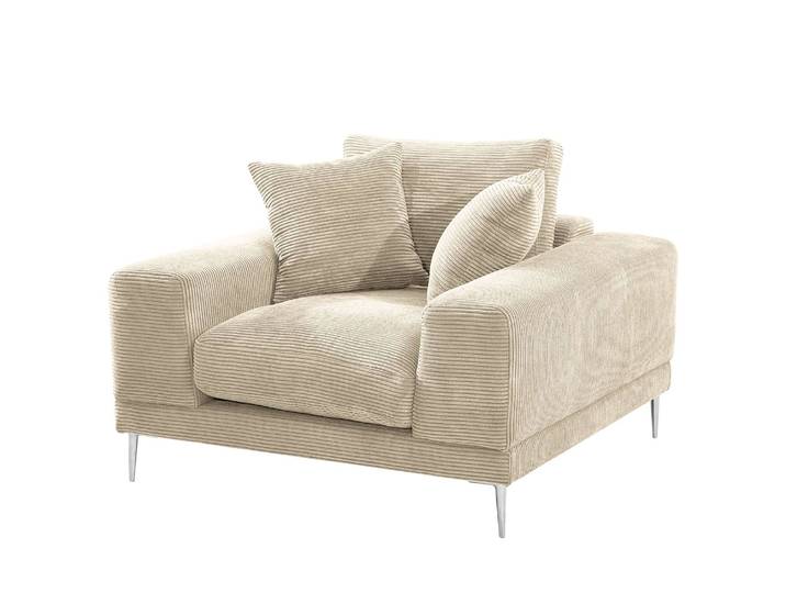 Fauteuil Kelson Blanc Velours côtelé Poppy 121 x 90 x 126cm