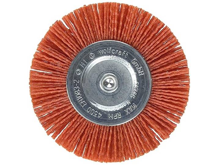 wolfcraft 8477000 Brosse nylon circulaire queue ronde ø 6 mm ø 100 mm Vert