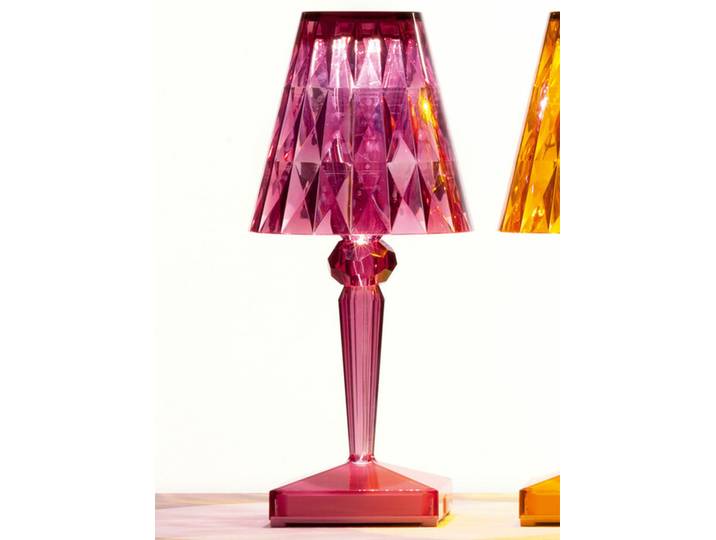 Kartell LED-Tischleuchte Battery lila, Designer Ferruccio Laviani, 13x22x13 cm