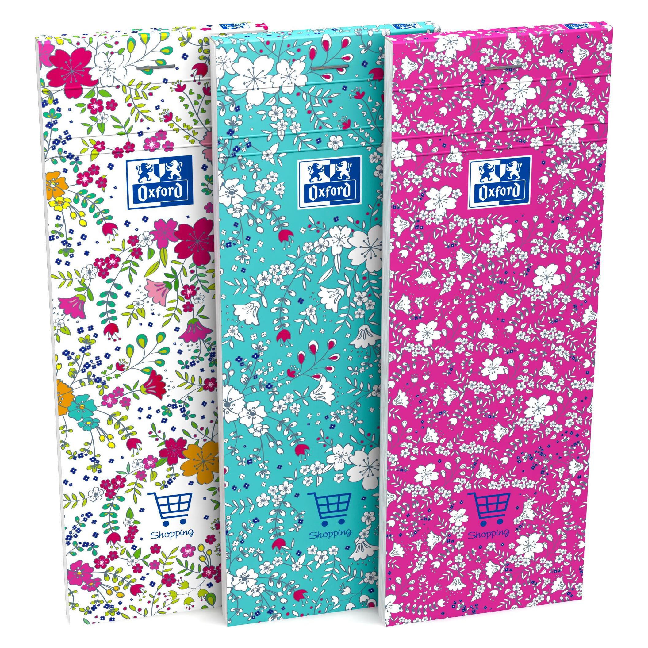 Oxford Shopping Planer ForMe 7.4x21cm 400111054 3 Designs (assortiert) 4 Blatt (21 x 7.5, Liniert, Weicher Einband) (400111054)