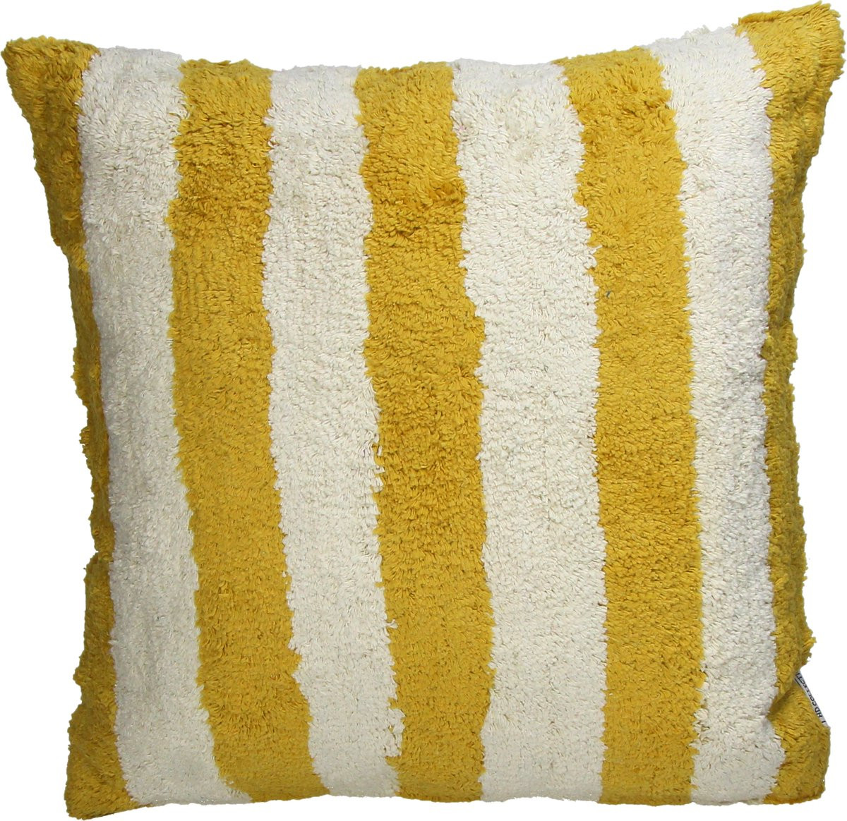 HD Collection Cushion Stripes Cotton Geel 45x45 cm