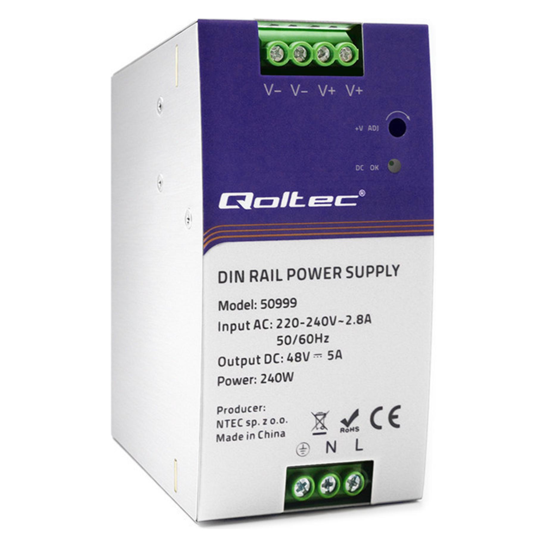 Qoltec 50999 DIN rail power supply 240W (240 W) (50999)