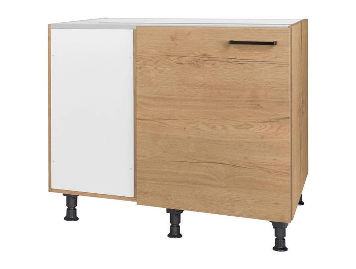 Nobilia Eckunterschrank Structura, Eiche, 1 Fächer, nicht einzeln stellbar, Eckteil, 125x87x65 cm, individuell planbar, Küchen, Küchenmöbel, Küchenschränke, Eckschränke Küche